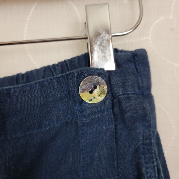 Click Color‎ Me Cotton Linen Wrap Skirt S Navy Blue Pockets Lagenlook Straight - Picture 3 of 10